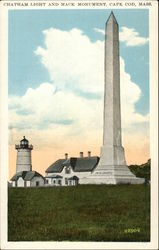 Chatham Light and Mack Monument, Cape Cod Postcard