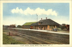 C. N. R. Station, Sydney Mines Postcard