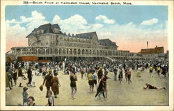 Beach Front at Nantasket House Nantasket Beach, MA Postcard Postcard Postcard