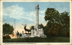 Elks Monument, Reservoir Park Postcard