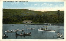 Lake in Wildwood Park, Harrisburg, PA. Postcard