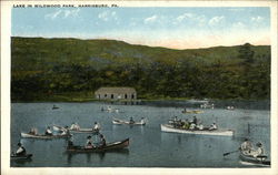 Lake in Wildwood Park, Harrisburg, PA. Pennsylvania Postcard Postcard Postcard