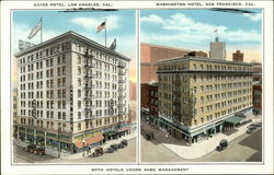 Gates Hotel, Los Angeles and Washington Hotel Postcard