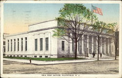 Street View of New Post Office Plainfield, NJ Postcard Postcard Postcard