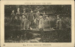 Boy Scouts Improvising Stretcher Postcard