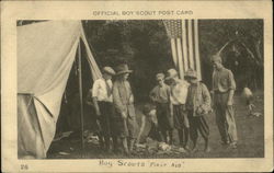 Boy Scouts "First Aid" Postcard