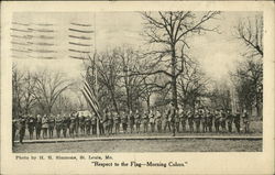 Respect To The Flag - Morning Colors Boy Scouts Postcard Postcard Postcard