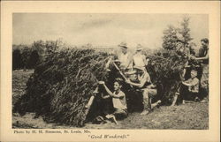 Boy Scouts - Good Woodcraft, Building Shelters Postcard