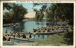 The Tippecanoe River "Hike", Culver Woodcrafters Postcard