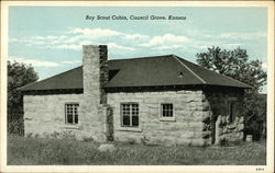 Boy Scout Cabin Council Grove, KS Postcard Postcard Postcard