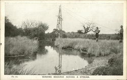 Boy Scouts - Sending Baggage Across Stream Postcard