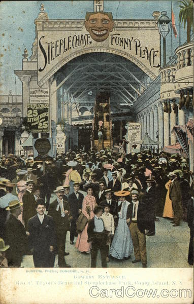 Bowery Entrance, Geo. C. Tilyou's Beautiful Steeplechase Park Coney Island New York
