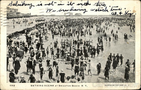Bathing Scene at Brighton Beach New York