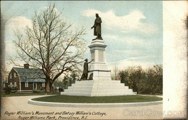 Roger William's Monument and Betsey Williams Cottage, Roger Williams Park Providence Rhode Island