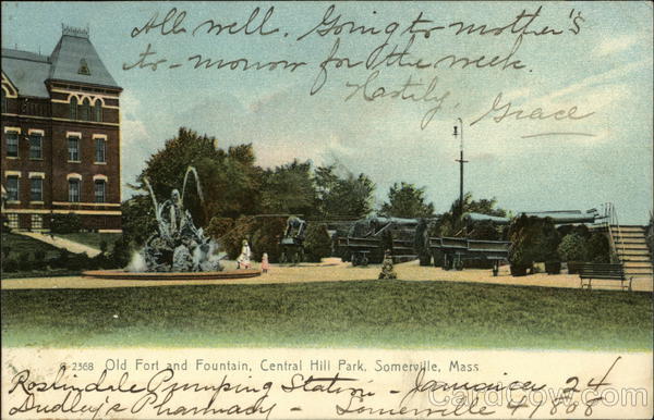 Old Fort and Fountain Central Hill Park Somerville Massachusetts