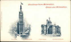 Greetings from Milwaukee Gruss aus Milwaukee Postcard