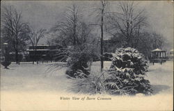 Winter View of Barre Common Postcard