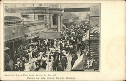 Crowd on the Coney Island Bowery Postcard