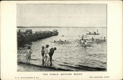 The Public Bathing Beach New Bedford, MA Postcard Postcard Postcard