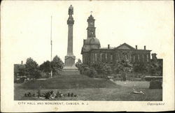 City Hall and Monument Camden, NJ Postcard Postcard Postcard