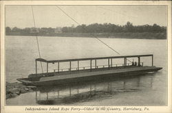Independence Island Rope Ferry - Oldest in the Country Postcard
