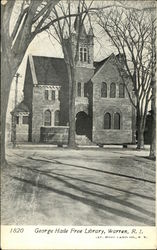 George Hale Free Library Warren, RI Postcard Postcard Postcard