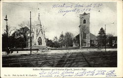 Soldiers Monument and Unitarian Church, Jamaica Plain Postcard