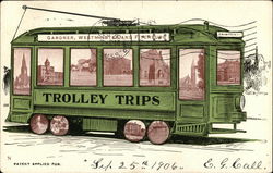 Trolley Trips - Gardner, Westminstert and Fitchburg Postcard