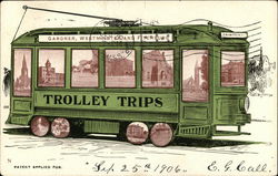 Trolley Trips - Gardner, Westminstert and Fitchburg Massachusetts Postcard Postcard Postcard