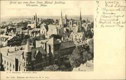 Bird's Eye View from State Mutual Building Worcester, MA Postcard Postcard Postcard