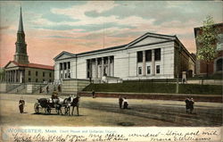 Courth House and Unitarian Church Postcard