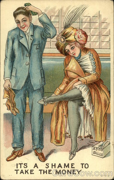 Woman Trying on Shoes While Exposing Legs to Salesman