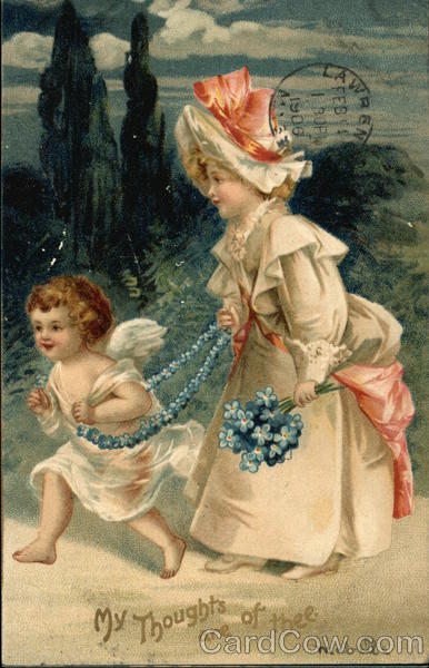 Woman & Cherup - My Thoughts are of Thee Women