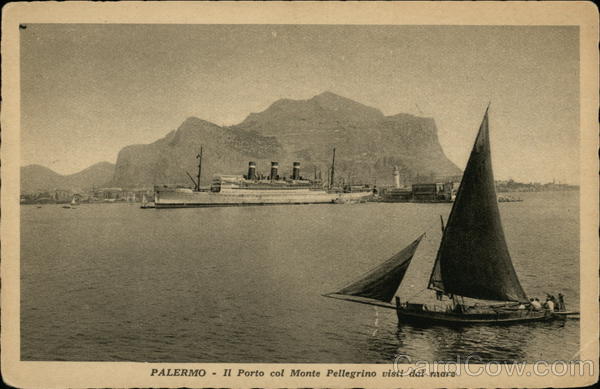 Palermo - Il Porto col Monte Pellegrino viati dal more
