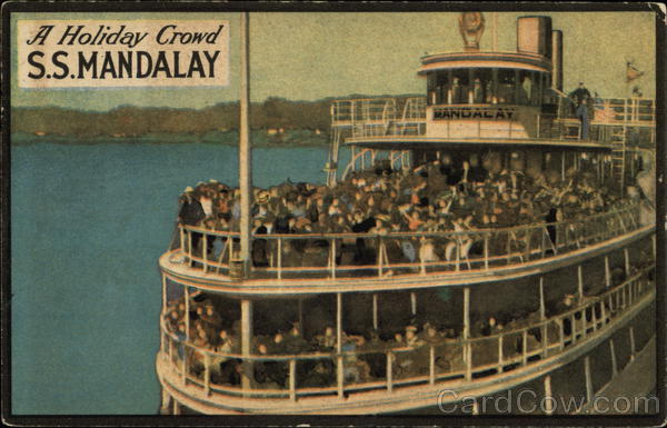 S.S. Mandalay Filled with Passengers Boats, Ships