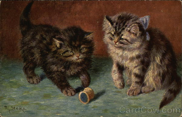 Two Cats Playing with Item