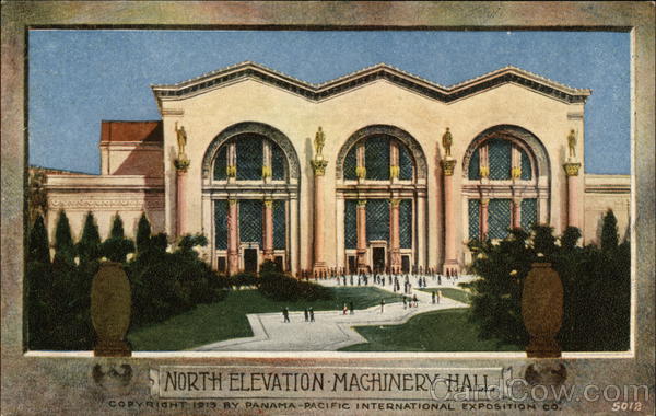 North Elevation, Machinery Hall 1915 Panama-Pacific Exposition