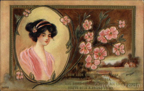 Woman and Flowers with Written Poem Reynolds Women