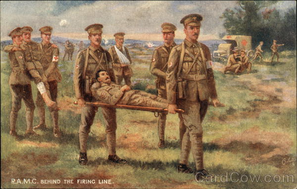 RAMC Behind the Firing Line Oilette World War I