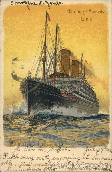 Hamburg-Amerika Linie, An Bord der Amerika Boats, Ships