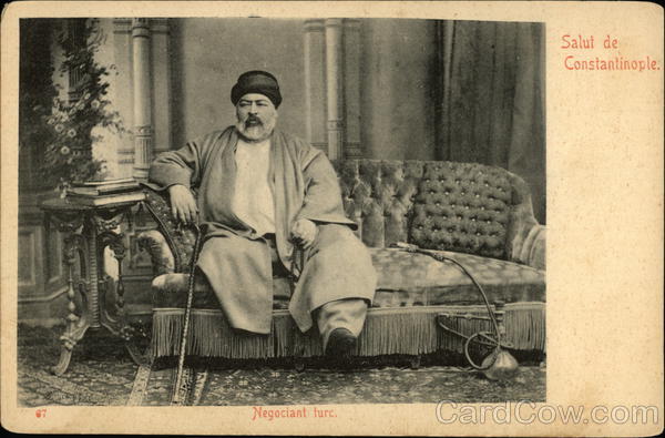 Turkish Man on Couch with Hookah