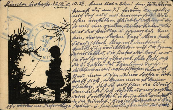 Girl Watching a Spider Make its Web Carus Children