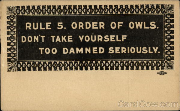 Comic Rule from Order of Owls Fraternal