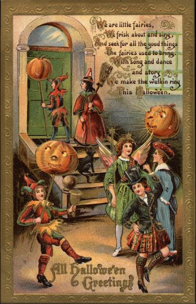 Halloween Greetings - Children Trick-or-Treating