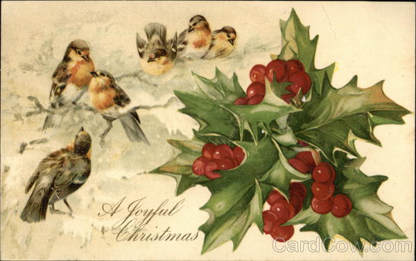 A Joyful Christmas - Birds and Holly
