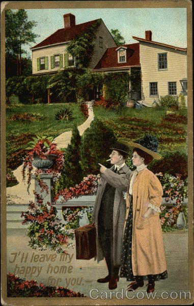 I'll Leave My Happy Home For You. - Couple look at house from curb