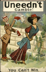 Uneedn't Gamble! You Can't Win Postcard