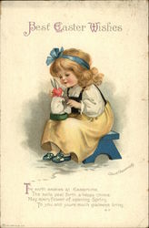 Best Easter Wishes With Children Ellen Clapsaddle Postcard Postcard Postcard