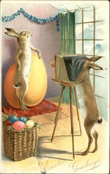 Easter Bunnies Photography Studio Postcard