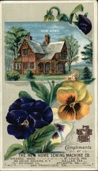 New Home with Violets - Compliments of New Home Sewing Machine Trade Card